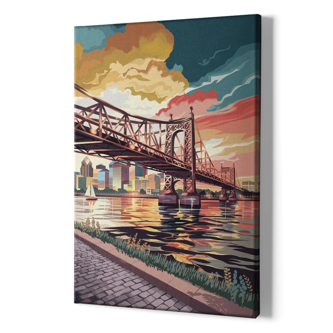 Philadelphia Waterfront - Canvas Print Art Sides