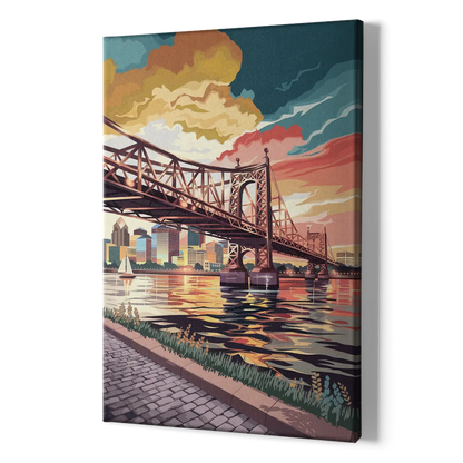 Philadelphia Waterfront - Canvas Print Art Sides