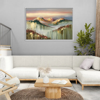 Ashland Mountain View - Living Room White Frame Canvas