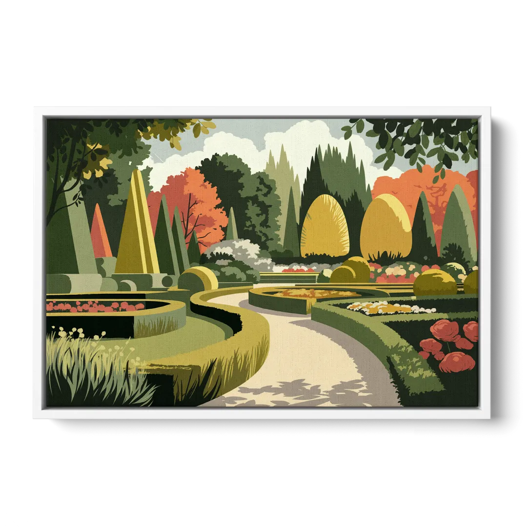 Des Moines Arboretum Views - White Frame Canvas