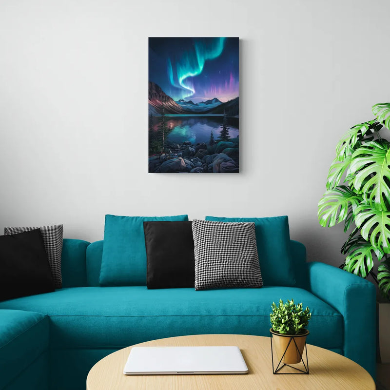 Aurora Northern Lights - Canvas Wall Art Living Room