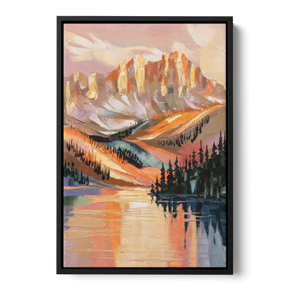 Vail Mountain Sunrise - Black Frame Canvas