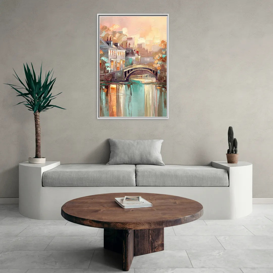 New Hope Artistic Skyline - Living Room White Frame Canvas