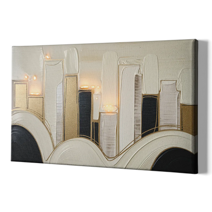 New York City Golden Glow Skyline - Canvas Print Art Sides