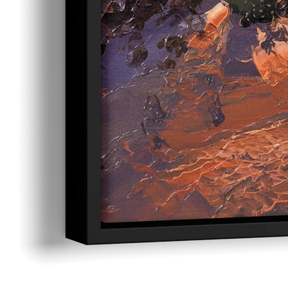 Marfa Sunset Glow - Close-Up Black Frame Canvas