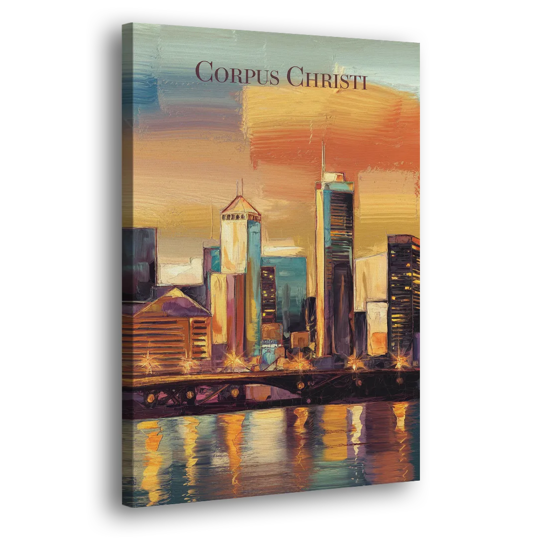 Corpus Christi Skyline View - Canvas Print Art Sides