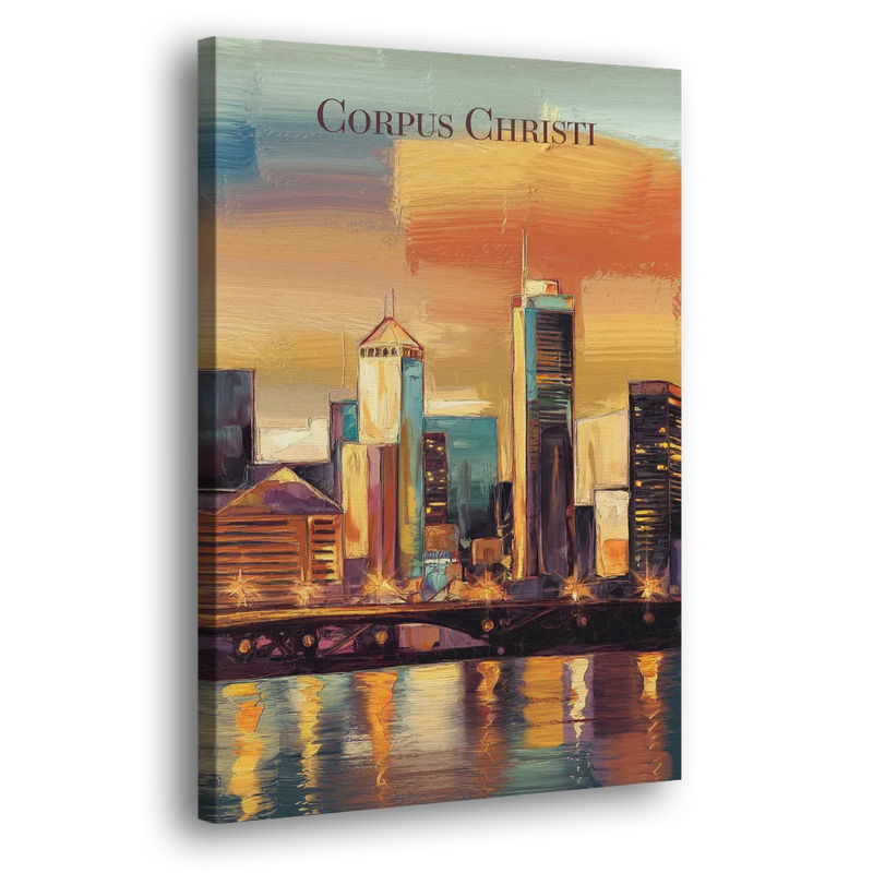 Corpus Christi Skyline View - Canvas Print Art Sides