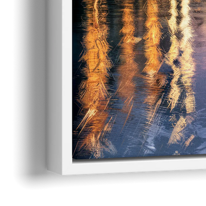 Riverside Modern Cityscape - Close-Up White Frame Canvas