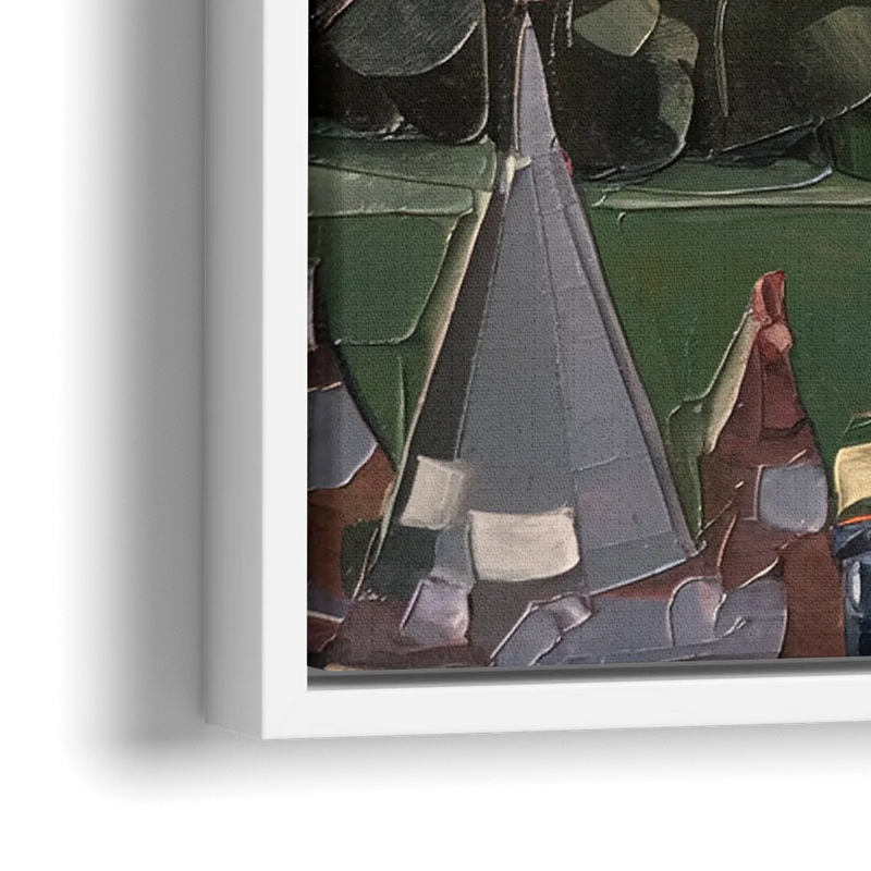 Boston Architectural Beauty - Close-Up White Frame Canvas