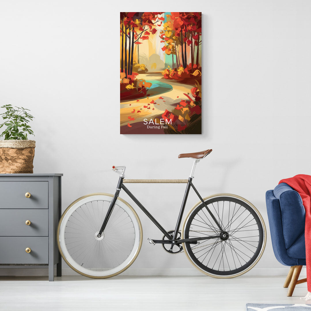Salem Fall Foliage - Canvas Wall Art Living Room