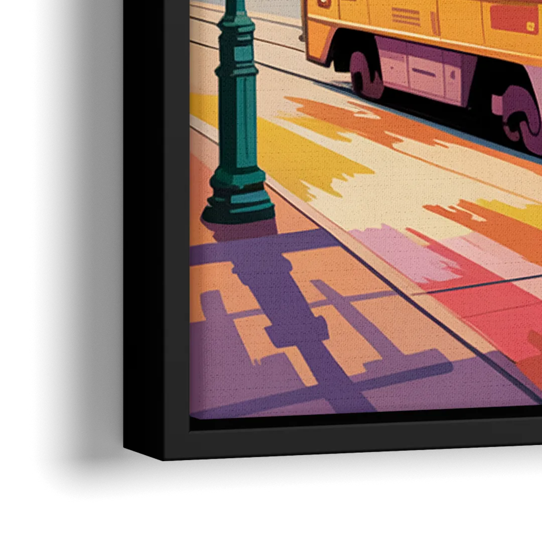 Toronto Streetcar Vintage - Close-Up Black Frame Canvas