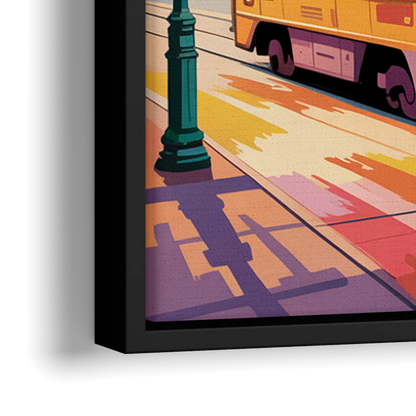 Toronto Streetcar Vintage - Close-Up Black Frame Canvas