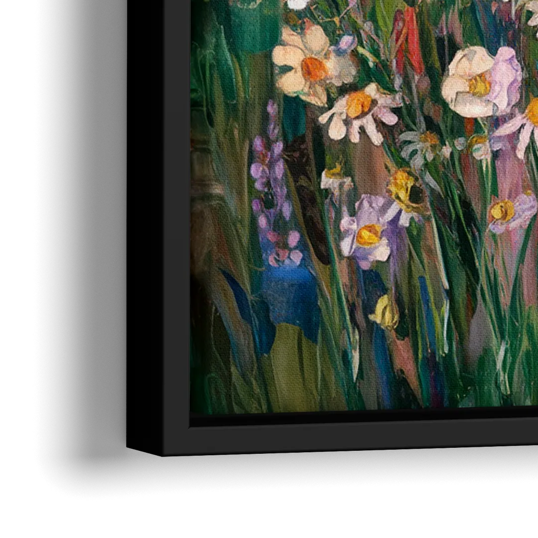 Telluride Summer Wildflowers - Close-Up Black Frame Canvas