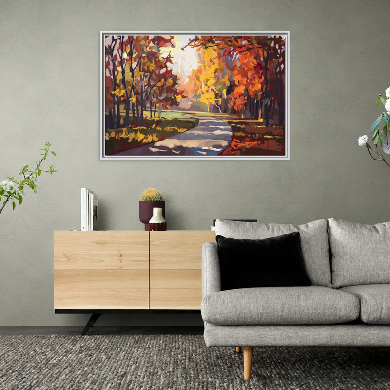Fort Wayne Autumn Colors - Living Room White Frame Canvas
