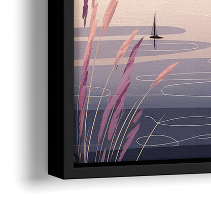 Madison Lake Monona Reflections - Close-Up Black Frame Canvas