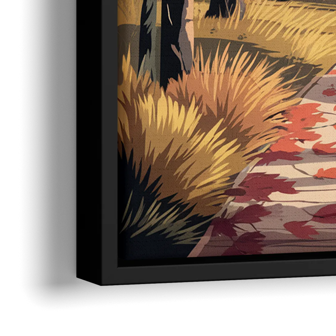 Arlington Autumn Colors - Close-Up Black Frame Canvas