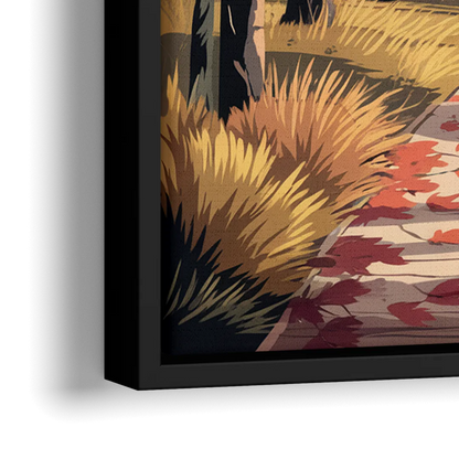 Arlington Autumn Colors - Close-Up Black Frame Canvas
