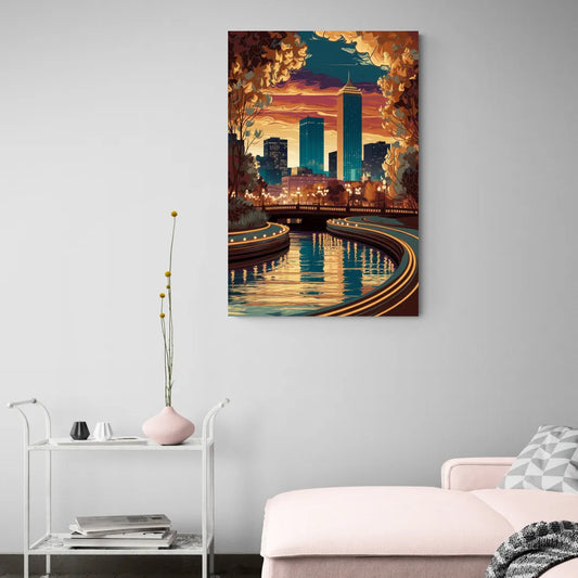 Oklahoma City Scenic Views - Canvas Wall Art Living Room