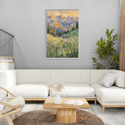 Vail Rocky Mountain View - Living Room White Frame Canvas