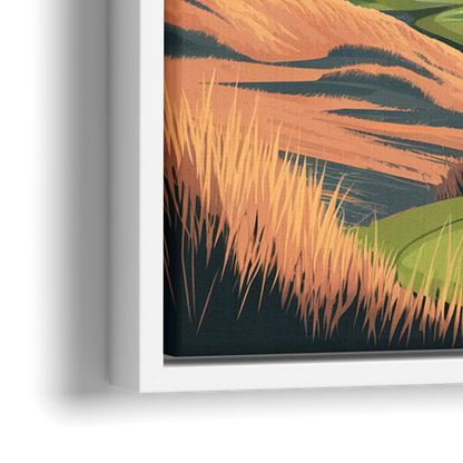 Bandon Golf Course Panorama - Close-Up White Frame Canvas