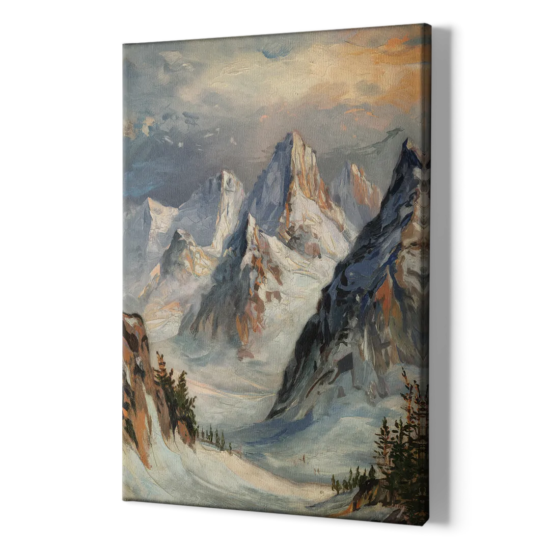 Anchorage Snowy Peaks - Canvas Print Art Sides
