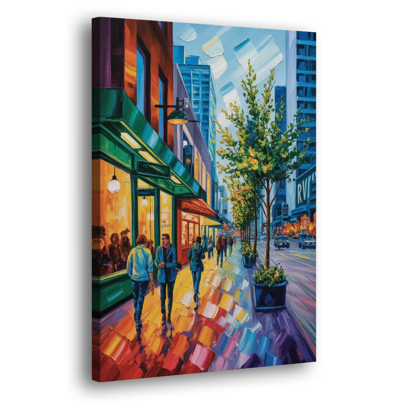 Robson Street Vancouver - Canvas Print Art Sides