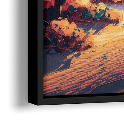 Palm Springs Desert Sunset - Close-Up Black Frame Canvas