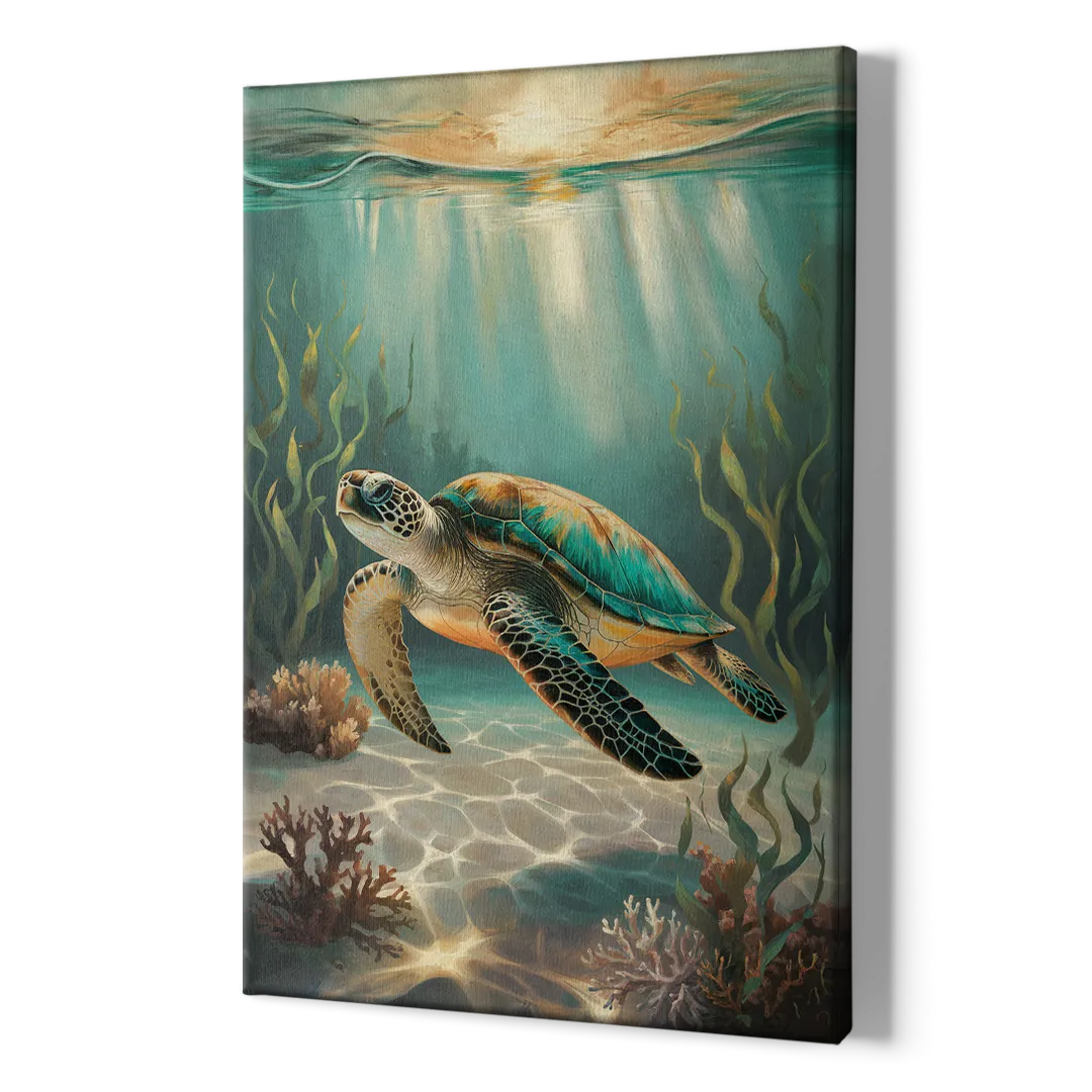 Hilton Head Island Sea Turtle Journey - Canvas Print Art Sides
