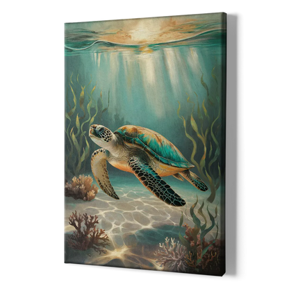 Hilton Head Island Sea Turtle Journey - Canvas Print Art Sides
