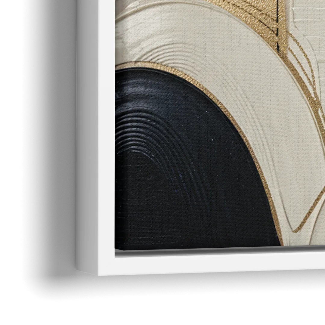 New York City Golden Glow Skyline - Close-Up White Frame Canvas