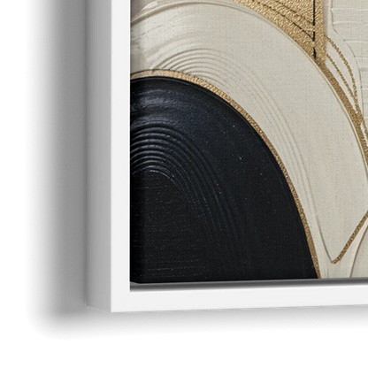 New York City Golden Glow Skyline - Close-Up White Frame Canvas