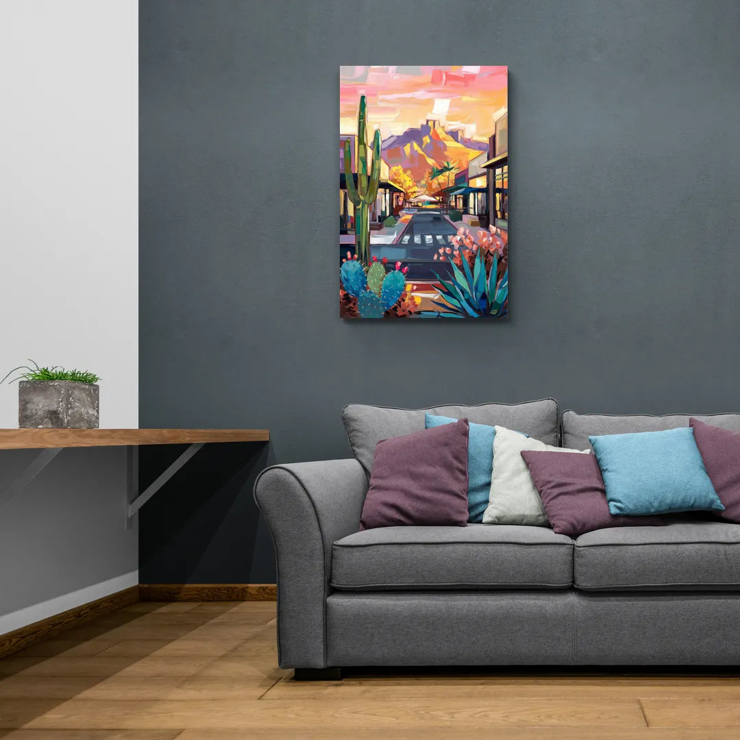 Scottsdale Downtown Vibes - Canvas Wall Art Living Room