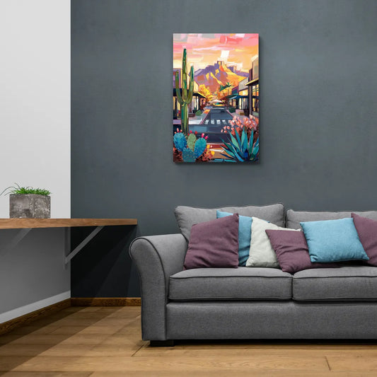 Scottsdale Downtown Vibes - Canvas Wall Art Living Room