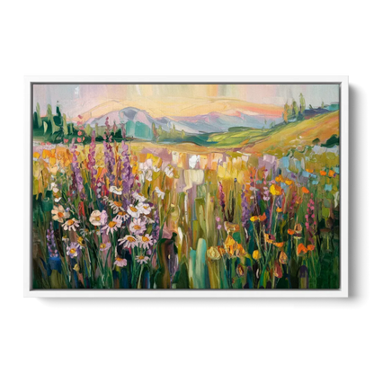 Telluride Summer Wildflowers - White Frame Canvas