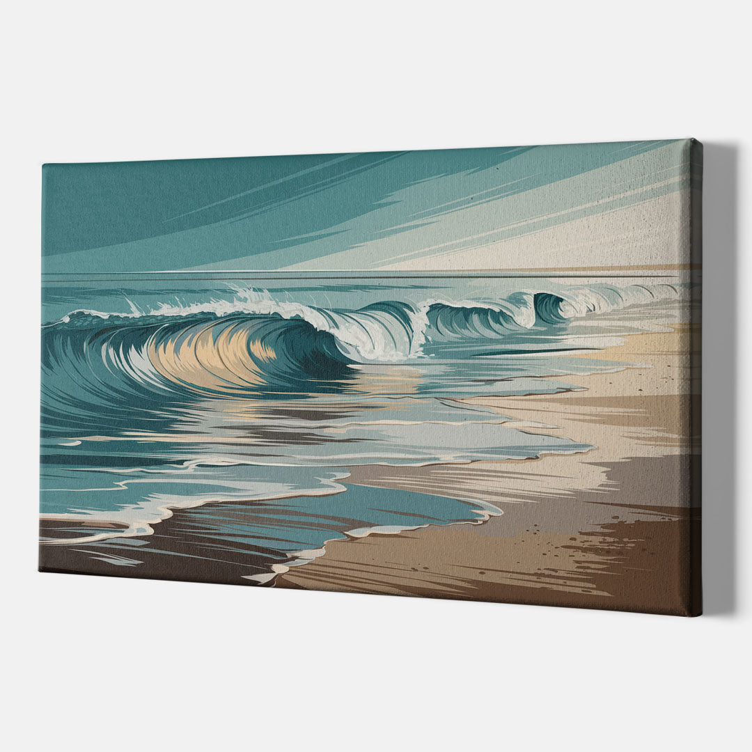 Galveston Ocean Waves - Canvas Wall Art Indoor