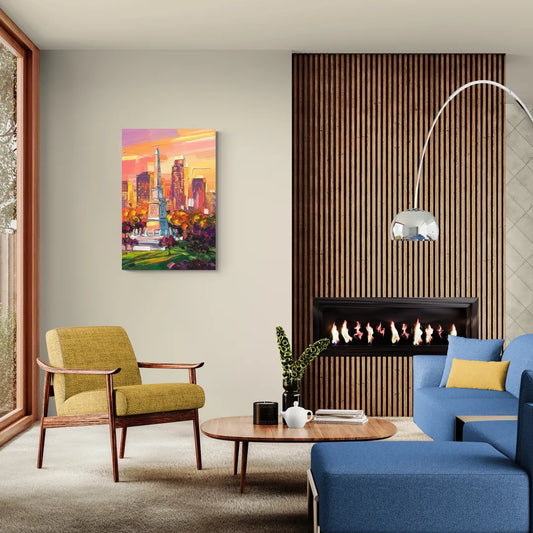 Indianapolis Historic Landmarks - Canvas Wall Art Living Room