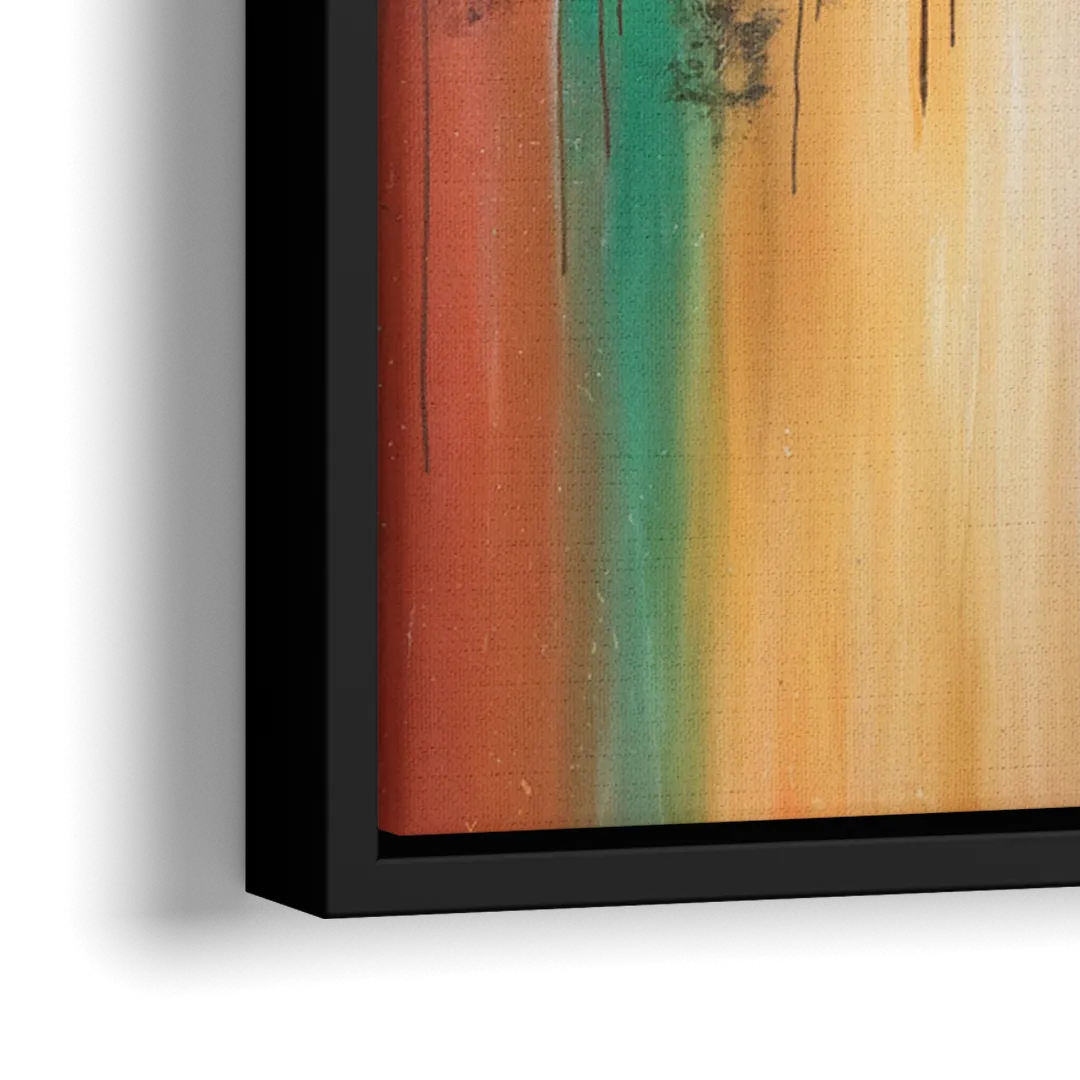 Tulsa Skyline Sunset - Close-Up Black Frame Canvas