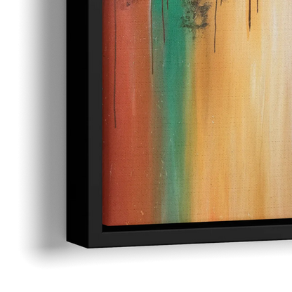 Tulsa Skyline Sunset - Close-Up Black Frame Canvas