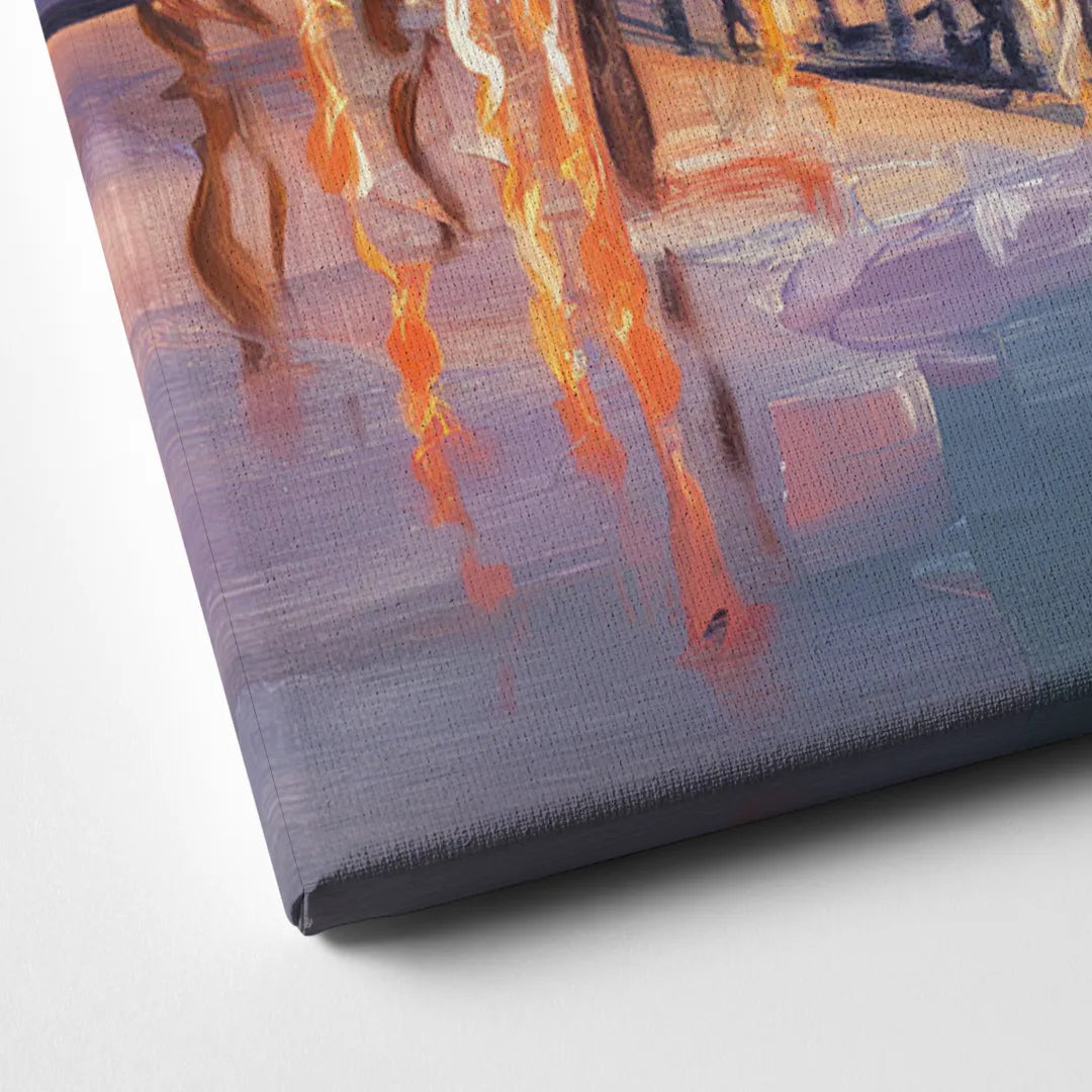 Portland Cityscape At Dusk Canvas Close Up