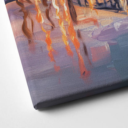 Portland Cityscape At Dusk Canvas Close Up