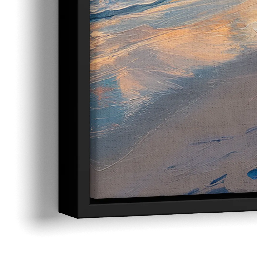 Hilton Head Island Sunset Beach View - Close-Up Black Frame Canvas
