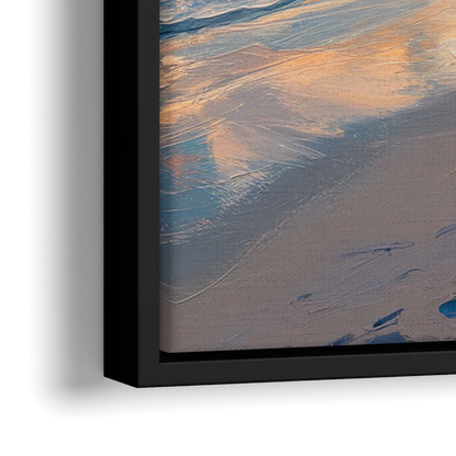 Hilton Head Island Sunset Beach View - Close-Up Black Frame Canvas