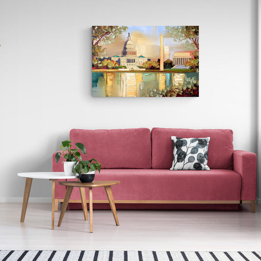 Washington Sunny Cityscapes - Canvas Wall Art Living Room