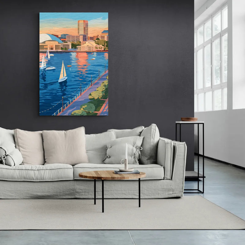 Baltimore Waterfront Charm - Canvas Wall Art Living Room
