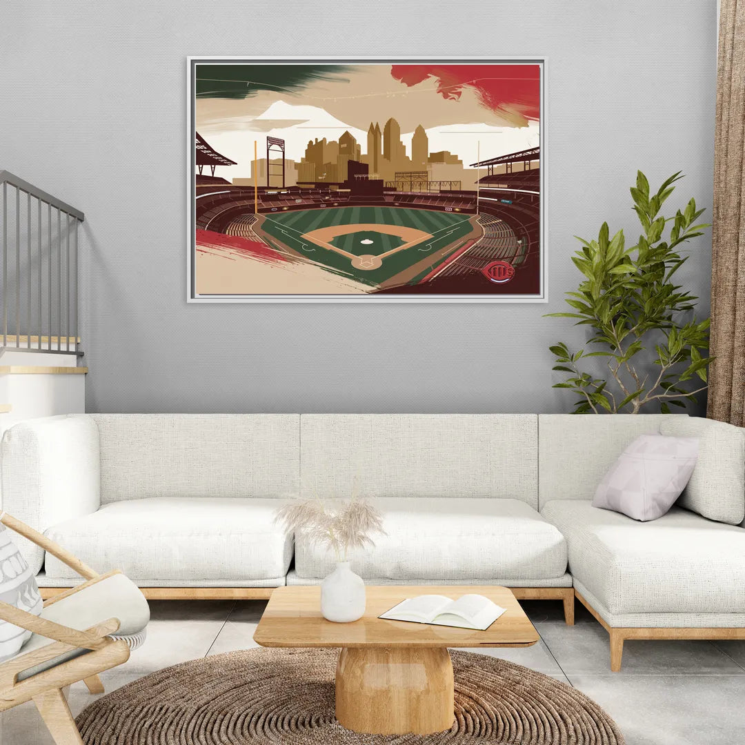 Cincinnati Reds Vintage Moments - Living Room White Frame Canvas