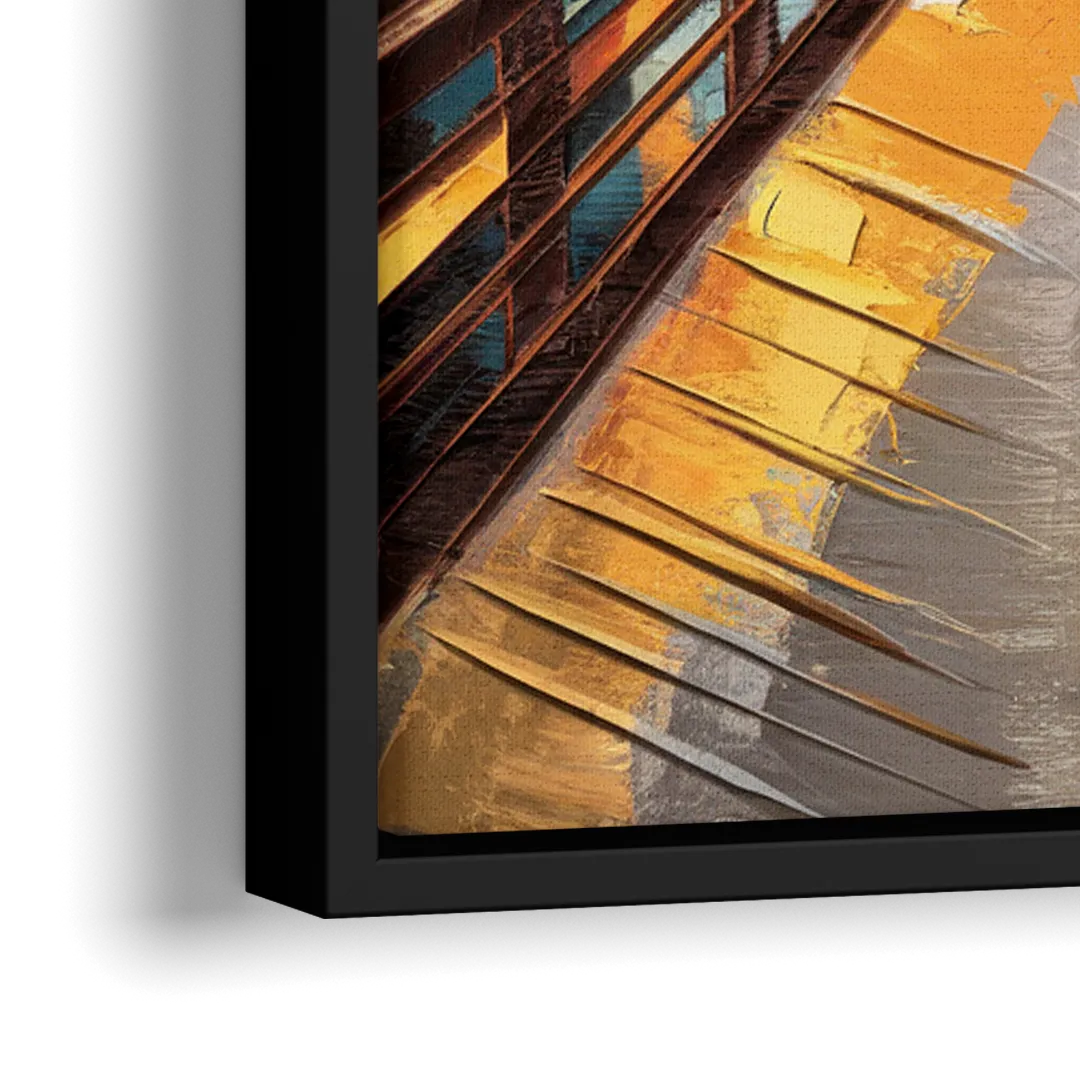 Pittsburgh City of Bridges - Close-Up Black Frame Canvas