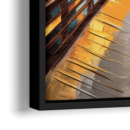 Pittsburgh City of Bridges - Close-Up Black Frame Canvas
