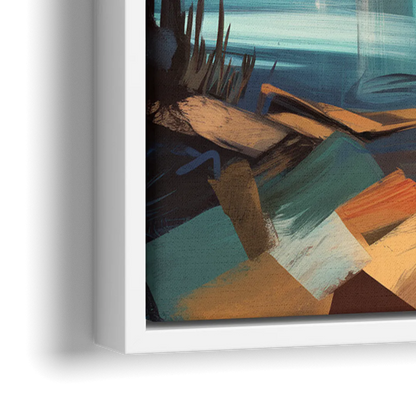 Irving Night Lights - Close-Up White Frame Canvas