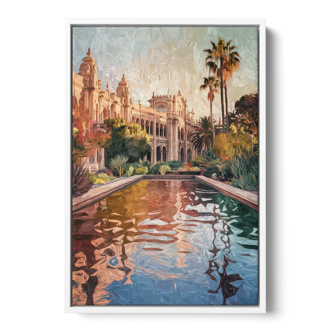 San Diego Balboa Park Scenes - White Frame Canvas