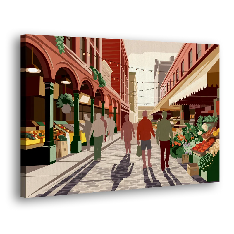 Omaha Old Market Charm - Canvas Print Art Sides